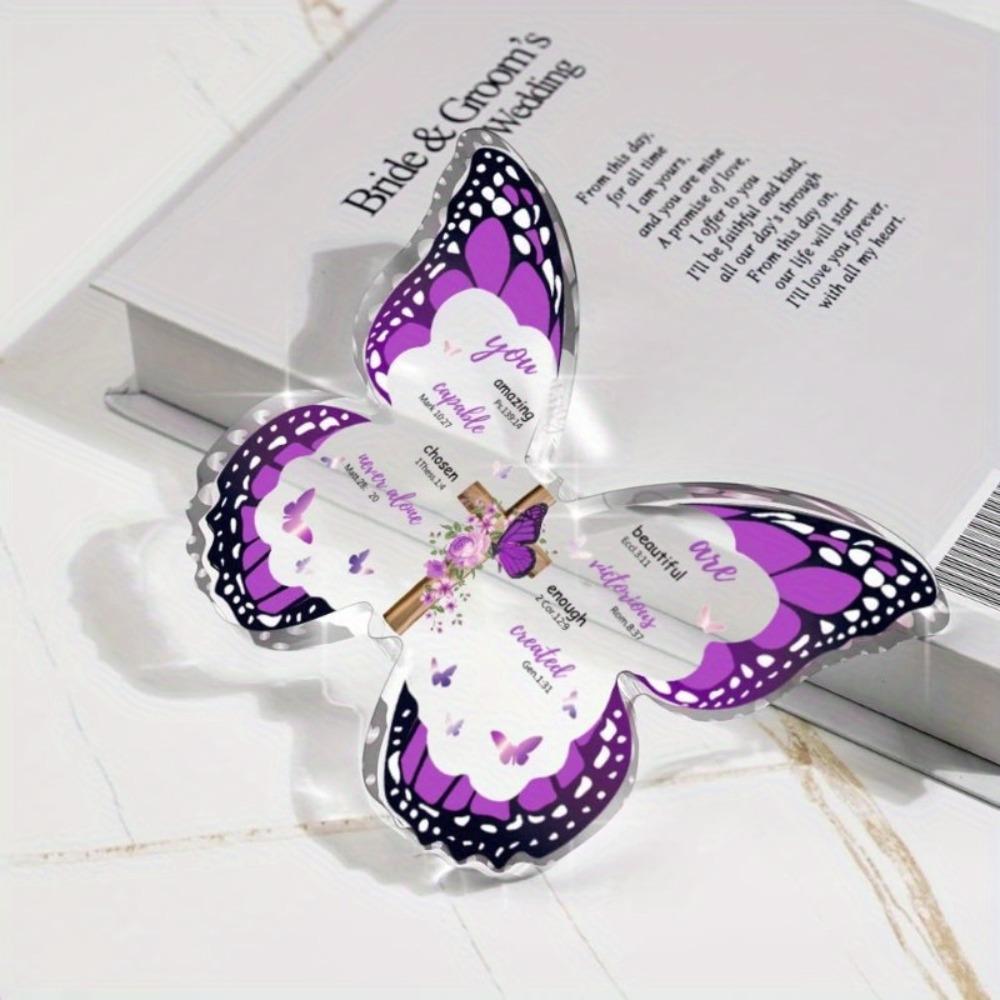 Butterfly Scripture Gift - Religious Acrylic Souvenir for Mothers with Photography Utility
