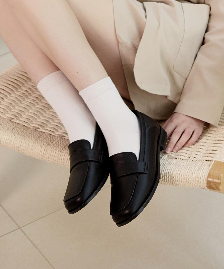 Customade Woman 2.5Cm Square Toe Loafer Alice (Cw0064Bk)