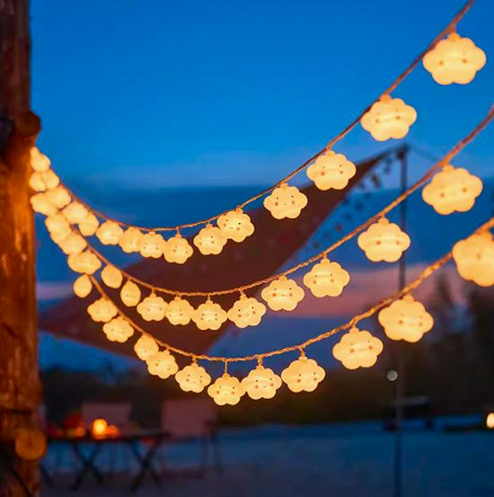 LED Solar String Lights: Outdoor Camping & Courtyard Tent Decor with Colored Bulb