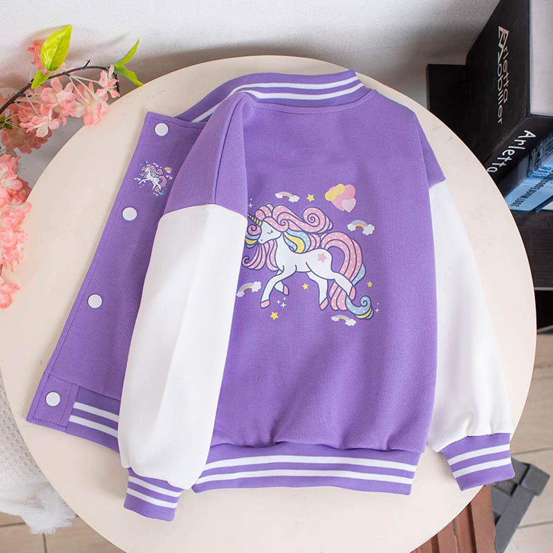 Girls' Casual Coat 2025 Spring and Autumn Children's Baseball Uniform Loose Jacket