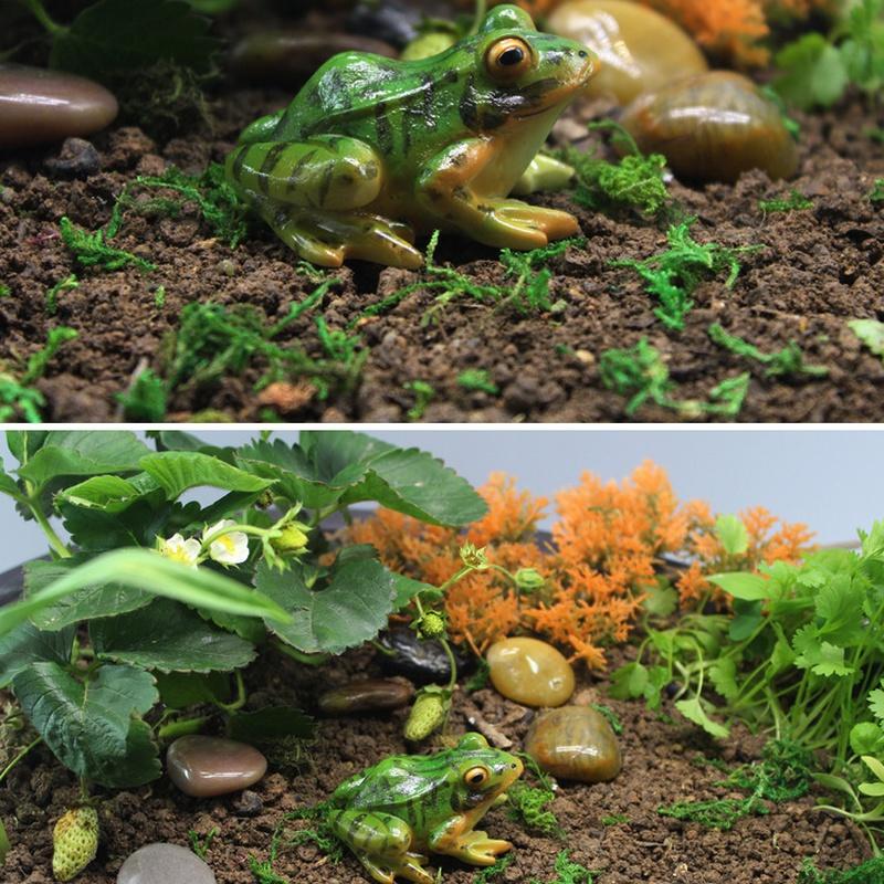 Gärtnerische Sukkulente Mikro-Landschaft Frosch Ornament, Kunstharz-Simulationshandwerk, Autoinnendekoration Back- und Landschaftszubehör