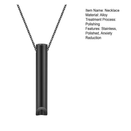 Mindful Breathing Necklace Anxiety Reduction Necklace Stainless Steel Stress And Panic Relief Necklace Adjustable Length Meditation
