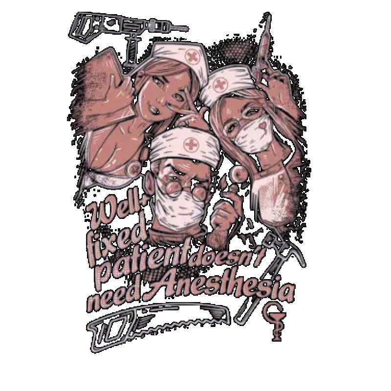 Übergroßes T-Shirt Schwarz Gut Fixierter Patient Braucht Keine Anästhesie Grafikdruck Streetwear Freizeitkleidung