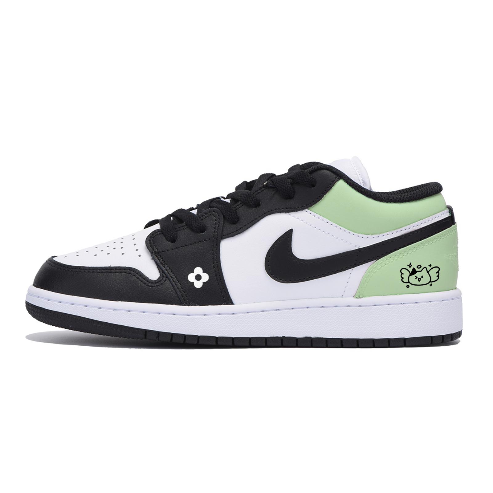

Jordan Air Jordan 1 Urban Chic Style Vintage Low top Vintage Basketball Shoes Men s White Green 553558-131(Team85-) 43