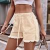 Damen Sommer Casual High-Waist Denim Shorts Einfarbig Persönlichkeit Street Nicht-Stretch Hose