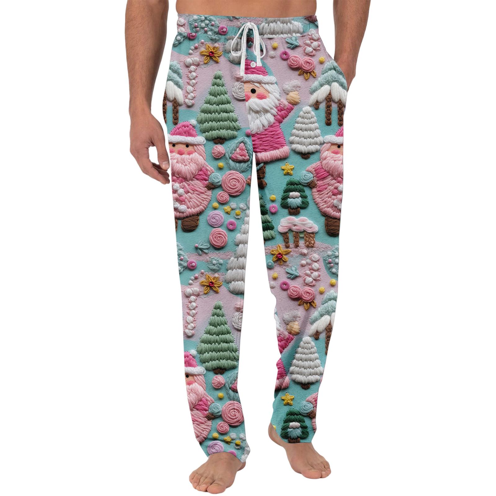 

Мужские рождественские брюки с карманом и для сна | Мягкая хлопковая смесь, эластичная талия XXXL зелёный