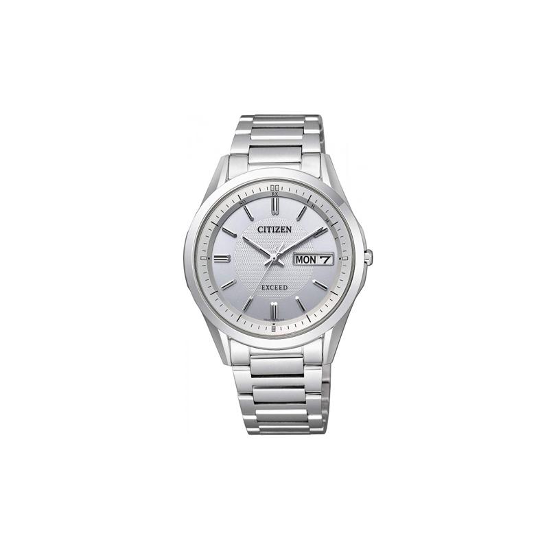 

CITIZEN 50 meters waterproof solar Quartz titanium strap men s watch silver dial AT6030-60A синій
