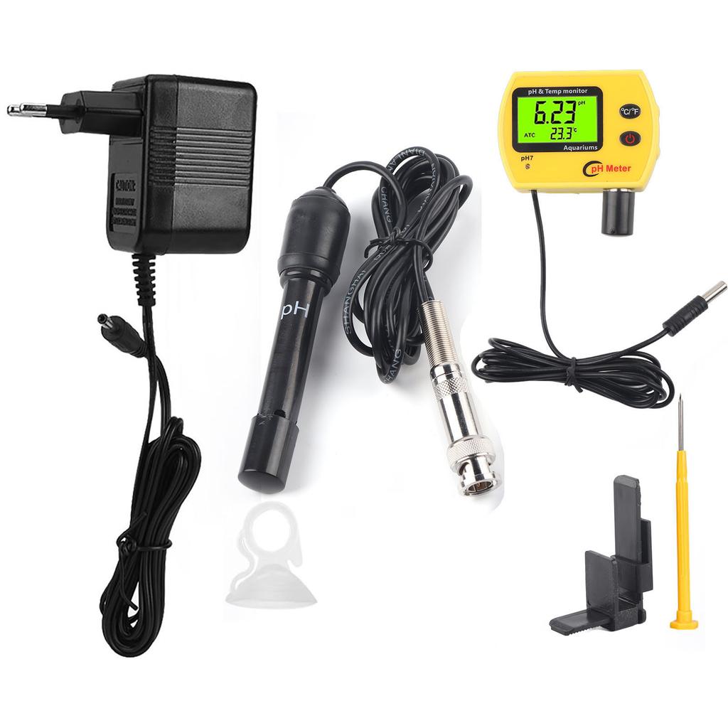 2 In 1 Portable High Precision Temperature PH Tester Meter Water Quality Analyzer Monitor220V EU Plug
