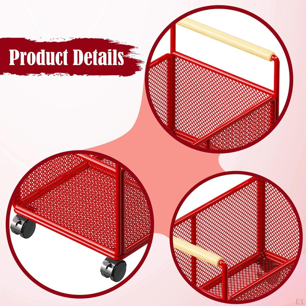 Compact Under Desk Storage Cart with Wheels And Handle Mobile File Organizer Magazine Basket Toy