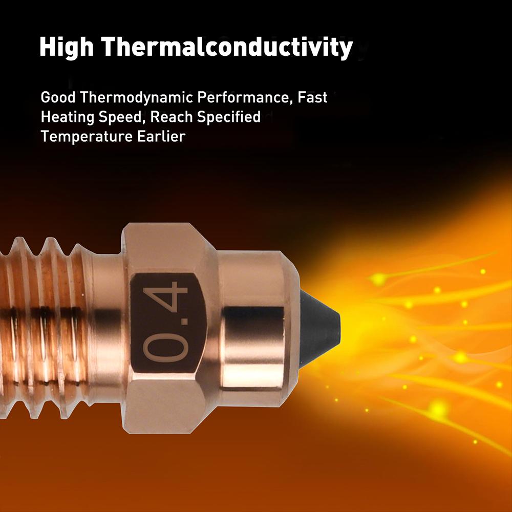 Bimetallic Nozzle For Elegoo Centauri Carbon 3D Printer 0.2/0.4/0.6/0.8mm Brass Chromium Zirconium Copper Hardened Steel Nozzles