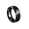 Simple Jewelry 8MM Bevel Edge Glossy Ring Laser Laser Wing of Freedom Ring