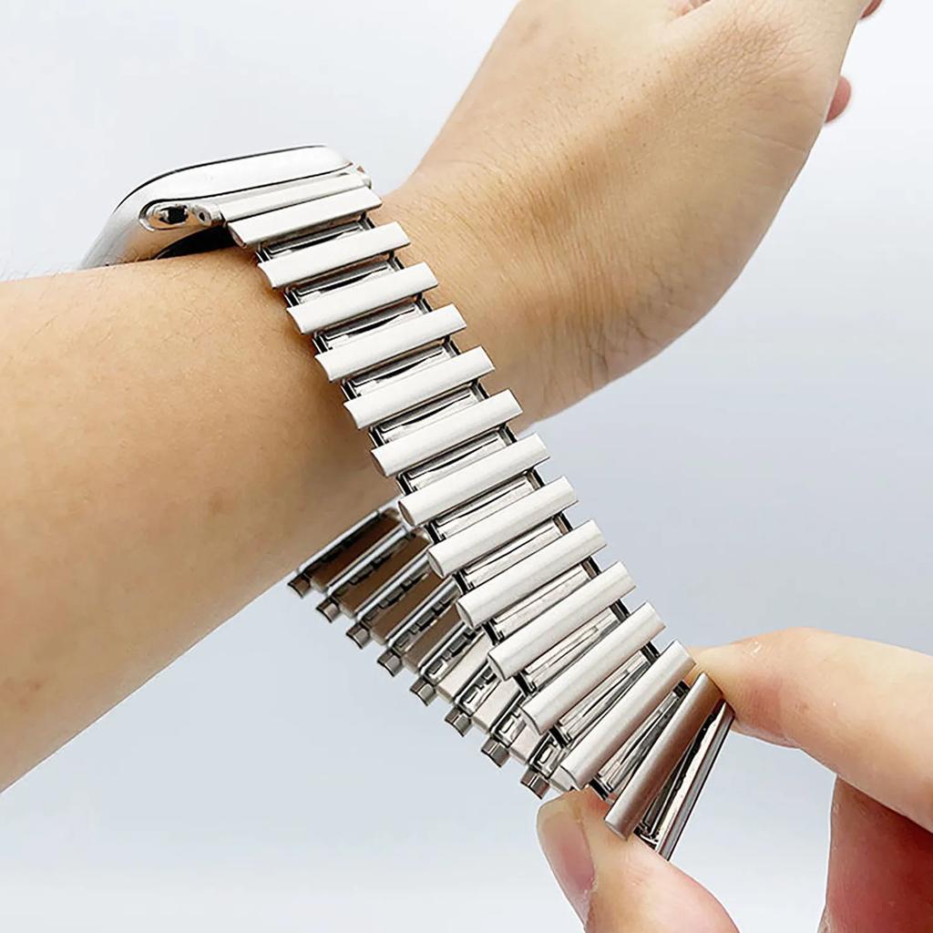 Elastic Watchband for Iwatch Ultra 49mm 40mm 44mm 42mm 45mm Stainless Steel Band for Apple Watch Series 8 7 6 5 4 3