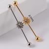 YW Industrielle Barbell Ohrringe Piercing Schmuck Chirurgischer Edelstahl Scaffold Piercings CZ Bar für Damen Herren