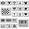 Black Piano Chess Boardlaser Engraving Links Fit 9mm Italian Charms Bracelet Jewelry DIY Making Gifts
