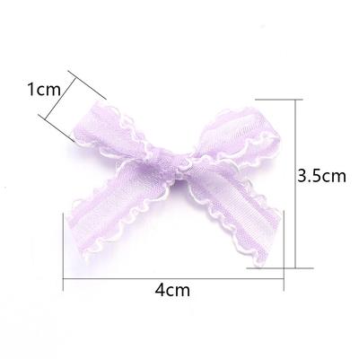20pcs/pack 3.5X4cm Gauze Bows Colorful Small Size Satin Ribbon Bowknot Flower for Craft Handwork DIY Party Decoration Supplies