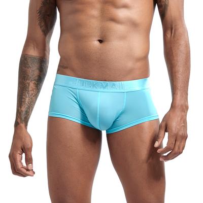 Boxer Low Waist Solid Colour Microfibre Men's Underwear Sports Breathable Trunks