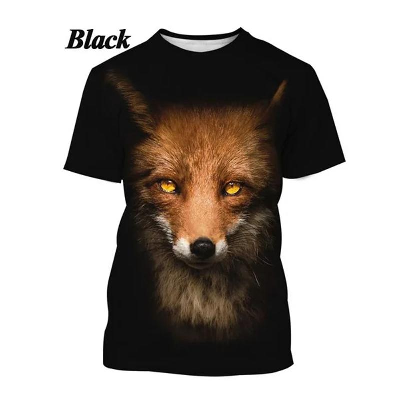 Animal Cute Fox 3D Print T-Shirts Men Women Fashion Casual O-Neck Short Sleeve T Shirt Oversized Harajuku Tees Top Kid Clothing