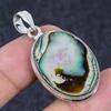 Abalone Shell Gemstone Handmade 925 Sterling Silver Jewelry Pendant 1.77" i3Y23