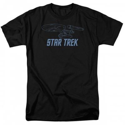 STAR TREK Unisex Adult Enterprise Outline T-Shirt