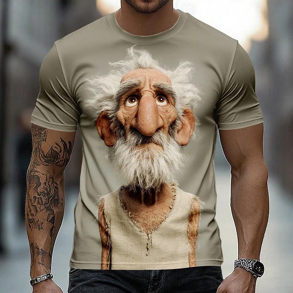 Funny Cartoon Character 3D Print Men's T Shirt Casual O-neck Loose Short Sleeve Tops Hip Hop Trend Street Tees Summer T-shirts