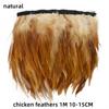 1Meter Natural Rooster Feathers Trim Fringe for Craft Plumas 13-18cm Black Feathers Ribbon DIY Sewing Clothing Party Decorations