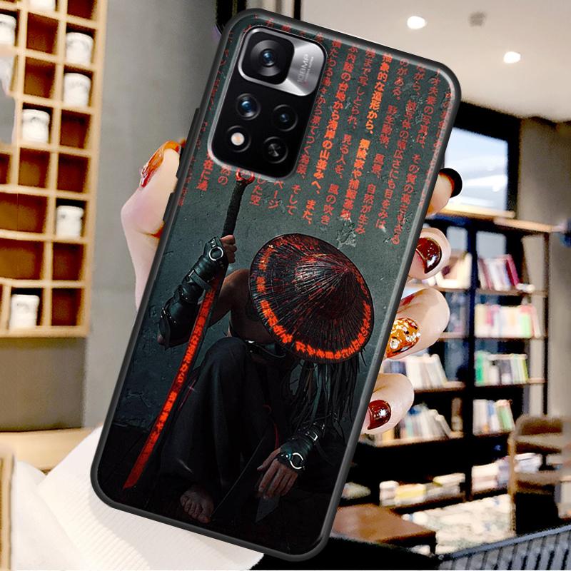 Japan Samurai Ninja Case For Xiaomi Redmi Note 12 11 10 9 8 Pro Note 12S 11S 10S 9S Cover For Redmi 9 10 12 C