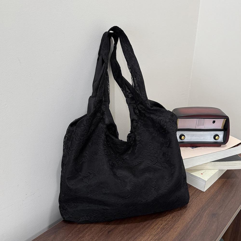 Handtasche Spitze Umhängetasche Leichte Blumen-Canvas-Tasche Tragbare Blumen-Tragetasche Täglich