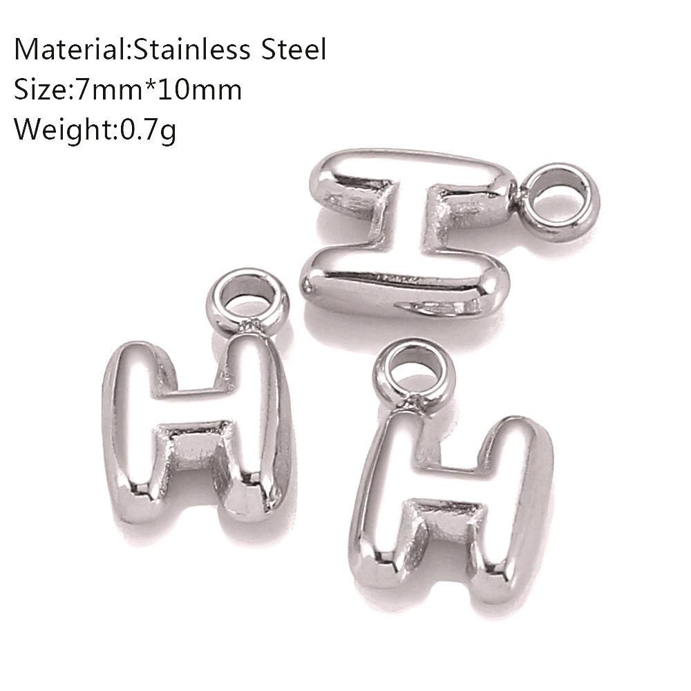 3Pcs Mini Balloon Alphabet Charms Cute Small Initial Bubble English Letter Stainless Steel Pendants DIY Necklace Bracelet Making