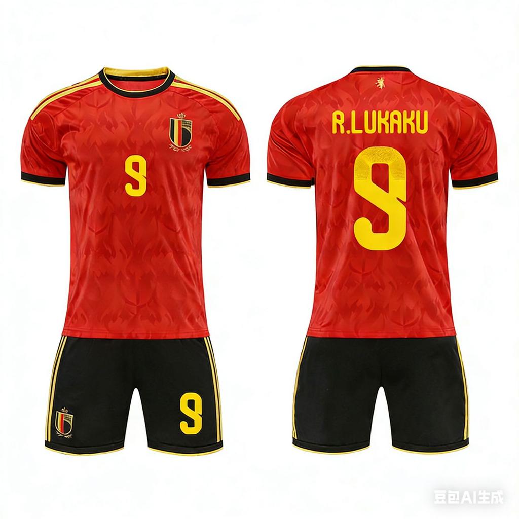 Maglia da calcio casalinga del Belgio Euro N.. 7 10 Lukaku 25 Set Maglie Multi-Library
