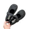 Bow gray fluffy shoes women wear in winter new woolen velvet single shoes flat bottom warm Mary Jane Doudou shoes