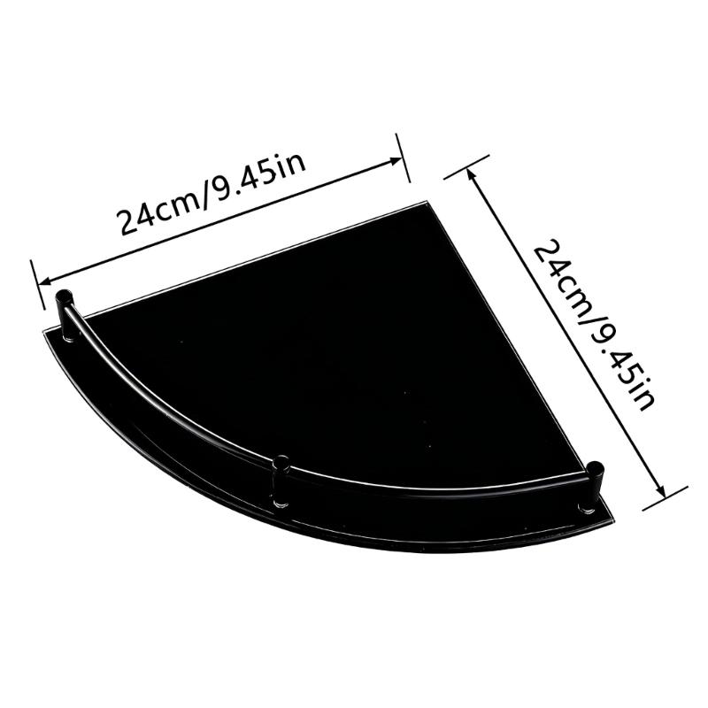 Pack Of 2 Corner Floating Shelf Space Saving Designs with Plastic Glass & Metal Parts Simple Installation for Bathroom