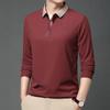 Frühling Herbst Herren Business Casual Langarmhemd Einfarbiges Poloshirt Atmungsaktiv Bequem Vielseitiges Oberteil