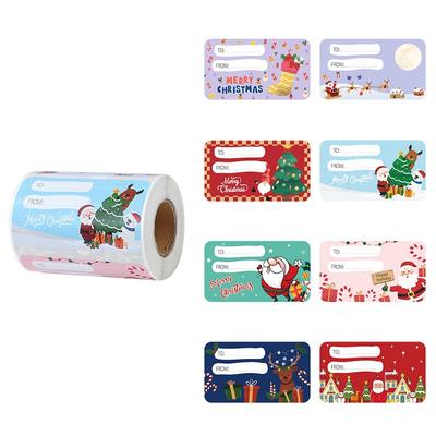 Etiqueta de Papel Enrollable Navideño, Pegatina Decorativa para Fiesta de Navidad