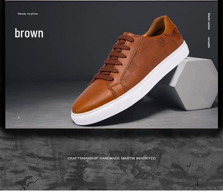 Herren Freizeit-Board-Schuhe aus geprägtem Rindsleder - Retro & Große Größen für Frühling und Herbst