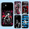 Love Black and Cute Emo Phone Case For Apple iPhone 15,14,13,12,11,XS,XR,X,8,7,Pro,Max,Plus,mini Silicone Black Cover