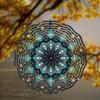 Turquoise Black 10 Inch Mandala Flower Metal Wind Spinner for Garden Balcony Patio Yard Decor All Season Outdoor Gift with 360 Hanging Hook