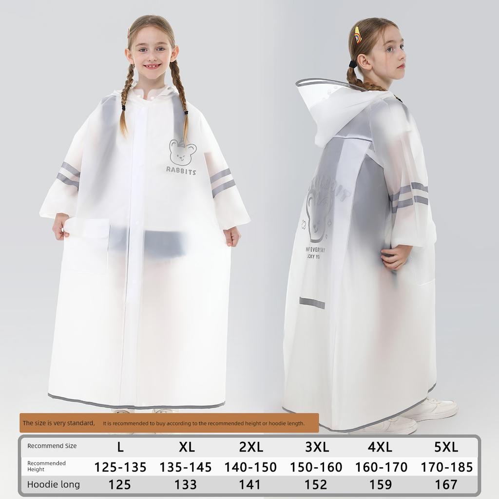 Kinder Regenmantel Kinder High School Grundschule Schüler Jungen und Mädchen Große Schultasche Ganzkörper Regendicht für die Schule