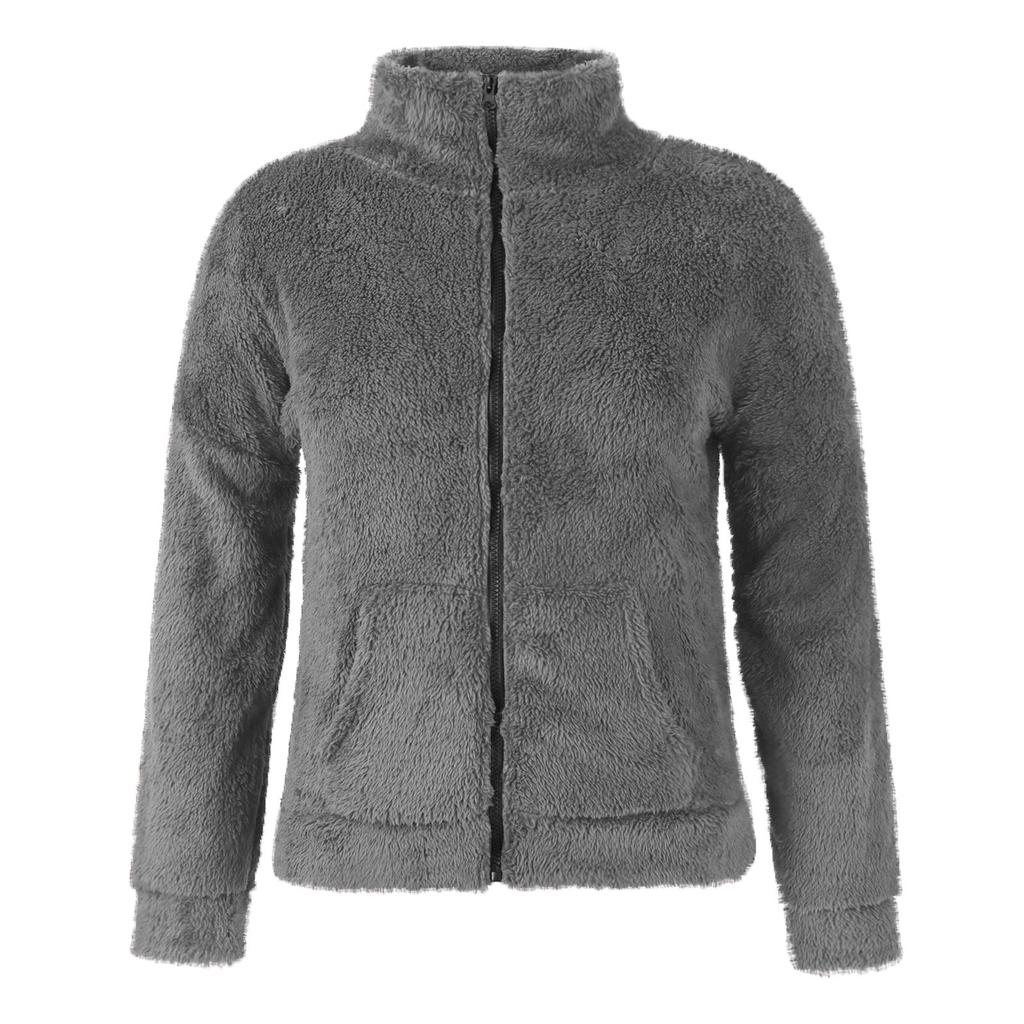Winter Plush Tops Fashion Fall Winter Coats For Women Hoodie Woolen Coat   Ladies Jacket