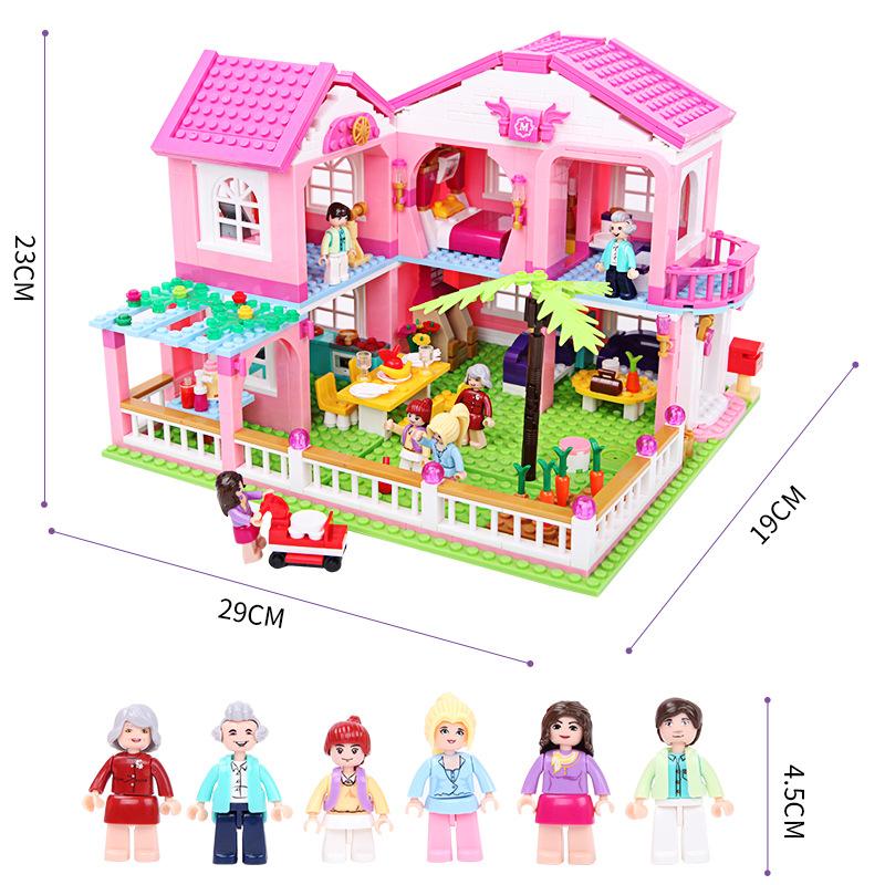 Assembled Building Blocks 0721 Holiday Garden Villa Princess Girl Castle Small Particles Assembling Toy Gift