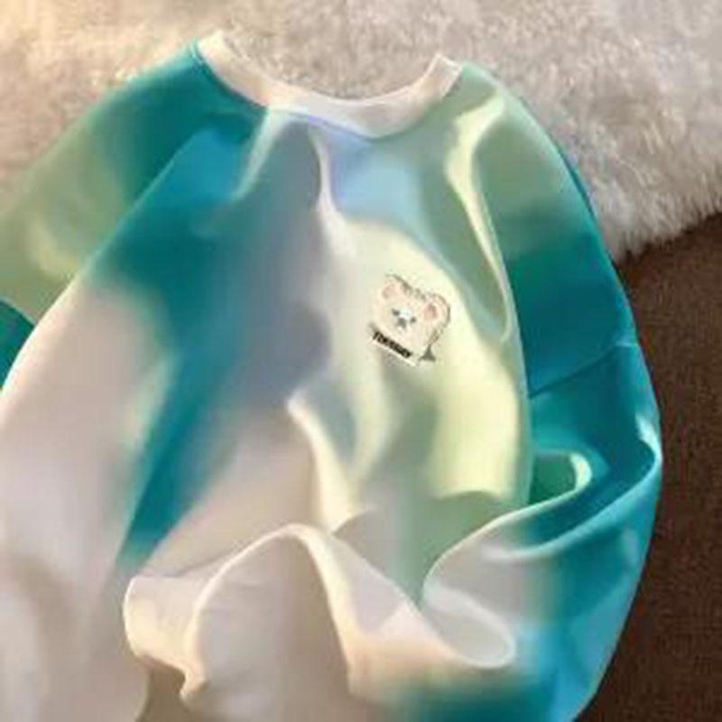 

Градиентный высококачественный тонкий свитер, женский Tide Ins, свободная и удобная пара с длинными рукавами на весну и осень S