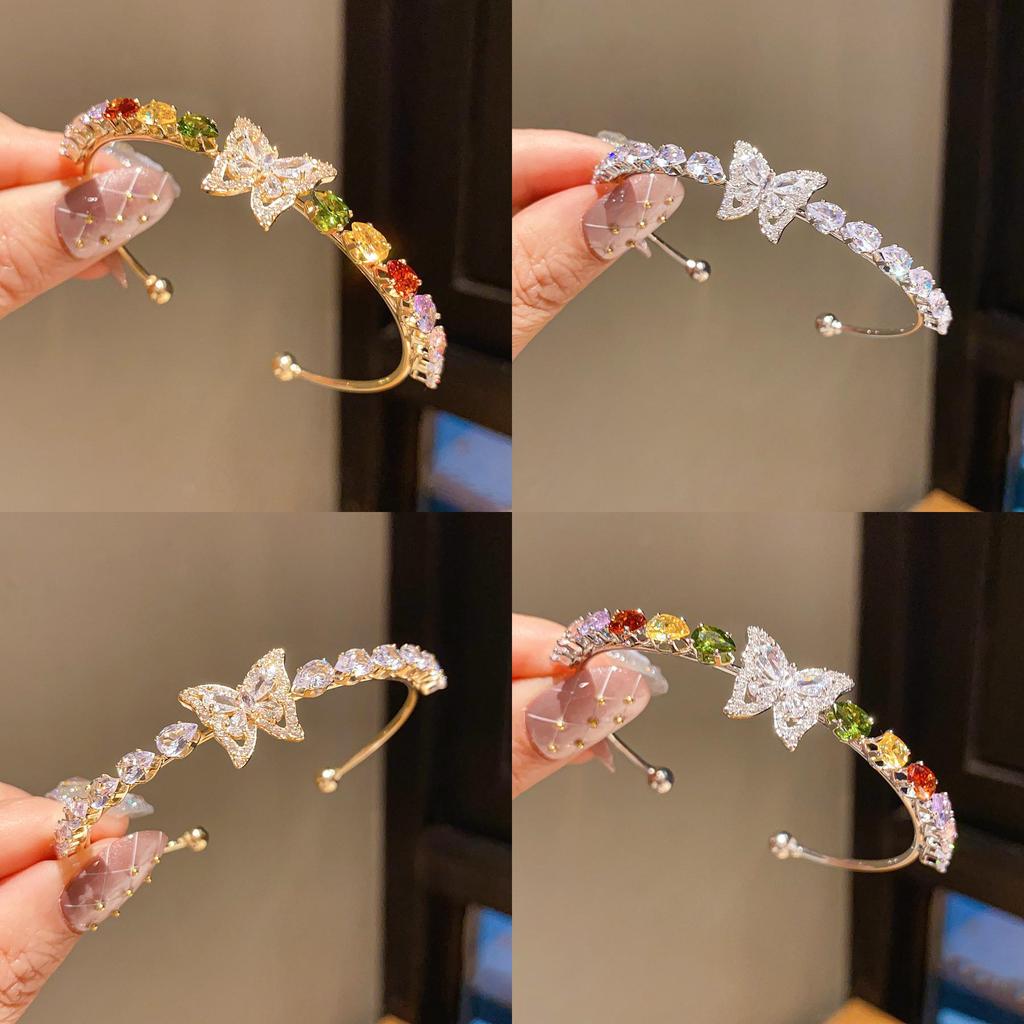 Fashion Butterfly Jewelry Bracelet With Zircon Stones For Elegant Women