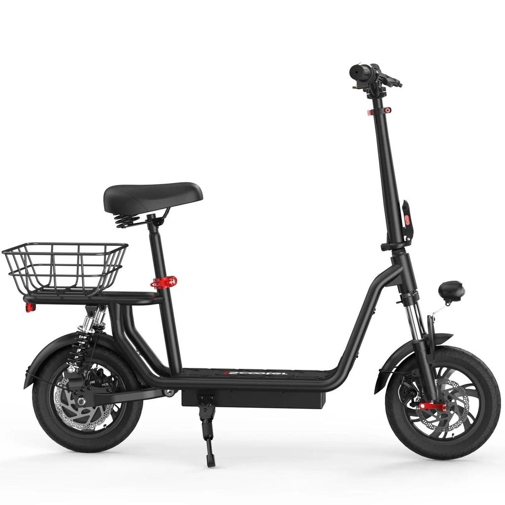iScooter Skládací elektrická koloběžka I12, 500W, 36V 7.5Ah, 25km/h, dojezd 35km, dvojité odpružení, 12" pneumatiky, městská dojížděcí e-koloběžka