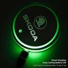 HIAQ2 Car Coaster Pad Colorful Led Atmosphere Light Water Cup Mat Tire Valve Cap For Skoda Kylaq Elroq Octavia Scala Rapid Superb Yeti