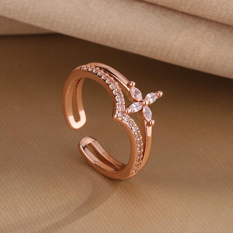 925 Silver Flower Zircon Wedding Rings For Women Couple Elegant Luxury Jewelry Wedding Argent 925 Jewellery