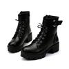 woman Spring 2024 New High-heeled PU  boots Zip Women's boots Cross straps Boots Thick with Fashion Classic 548