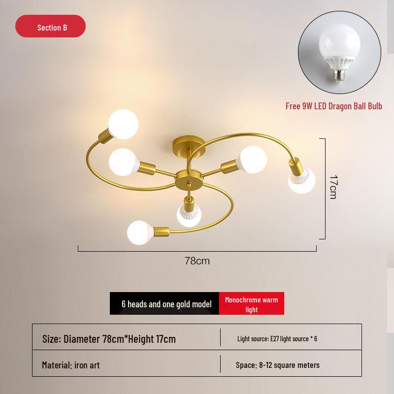 Nordic LED Ceiling Light: Modern Minimalist Design for Bedrooms & Living Rooms