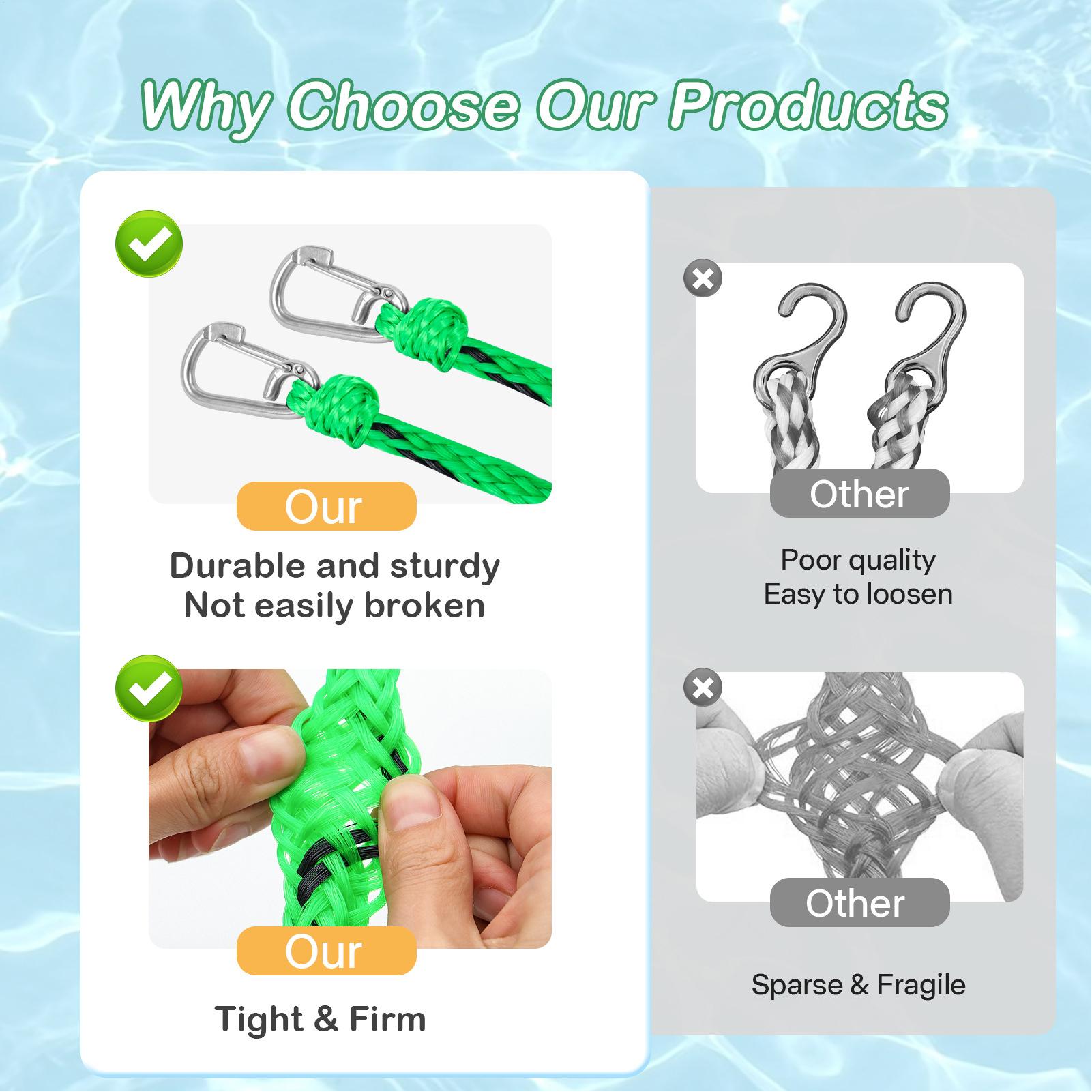 Pool Divider Rope Float 16.4Ft Swimming Pool Safety Divider String Lane String With Stainless Hooks Effective Visibility CN