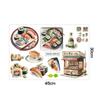 Japanese Food Sushi Sticker 3D Japanese Style Sushi Restaurant Background Wall Decor Window Glass Door Wall Decor Sticker