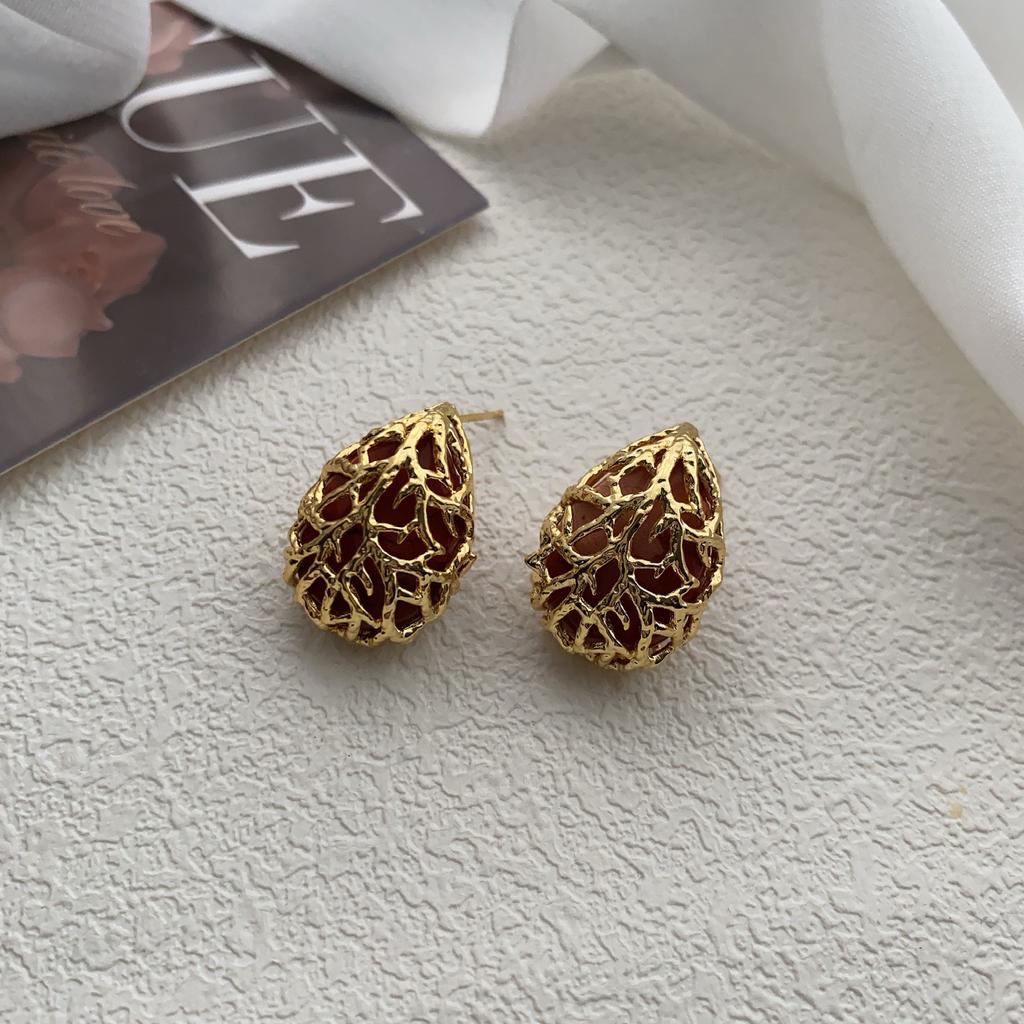 Cercei retro francezi cu șurub, nu se ciocnesc cu stilul, temperament versatil, simț unic al designului, cercei retro cu culori contrastante pentru femei