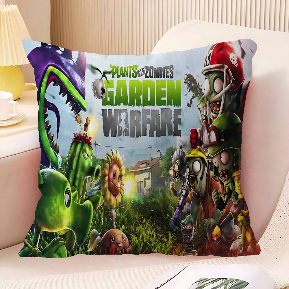 Game P-Plants Vs Z-Zombies Pillow Cushion Cover Pillowcase Living Room Sofa Home Decor Customized